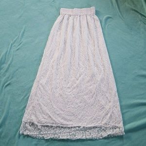 White lace maxi skirt